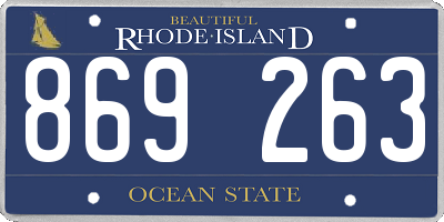 RI license plate 869263