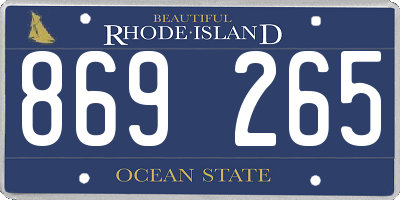 RI license plate 869265
