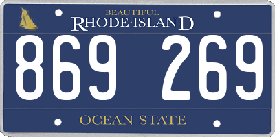 RI license plate 869269