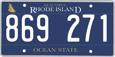 RI license plate 869271