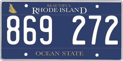 RI license plate 869272