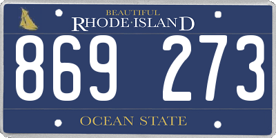 RI license plate 869273
