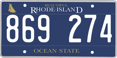 RI license plate 869274
