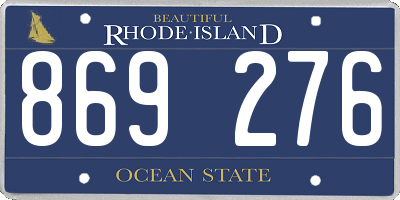 RI license plate 869276