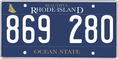 RI license plate 869280