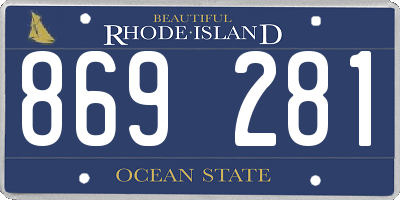 RI license plate 869281