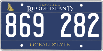 RI license plate 869282