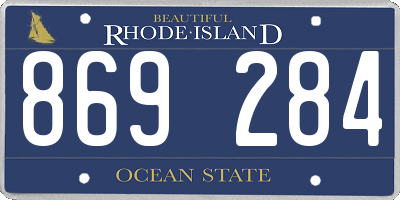 RI license plate 869284