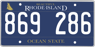RI license plate 869286