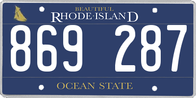 RI license plate 869287