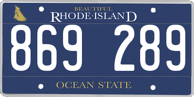 RI license plate 869289