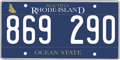 RI license plate 869290