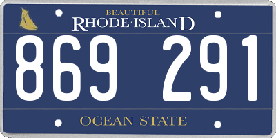 RI license plate 869291