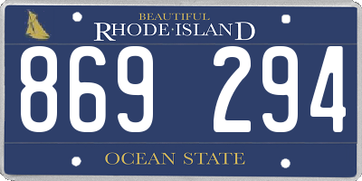 RI license plate 869294