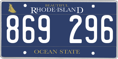 RI license plate 869296