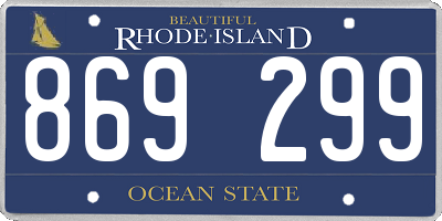 RI license plate 869299