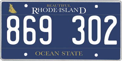 RI license plate 869302