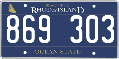 RI license plate 869303