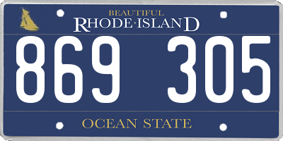 RI license plate 869305