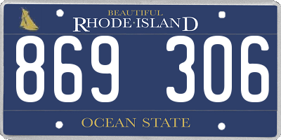 RI license plate 869306
