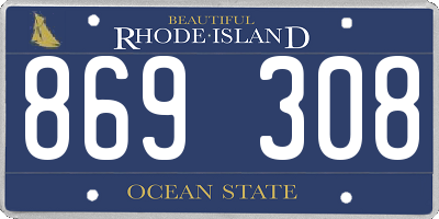 RI license plate 869308