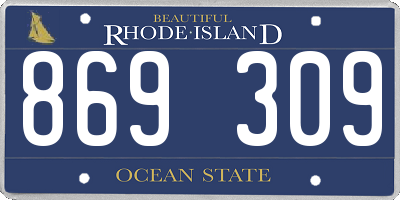 RI license plate 869309