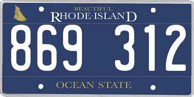 RI license plate 869312