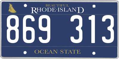 RI license plate 869313