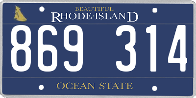 RI license plate 869314