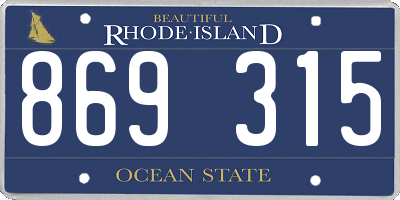 RI license plate 869315