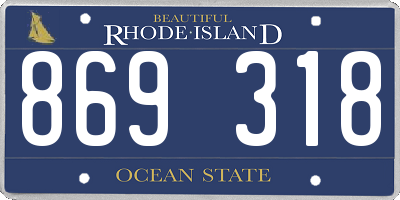 RI license plate 869318