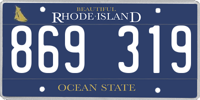 RI license plate 869319