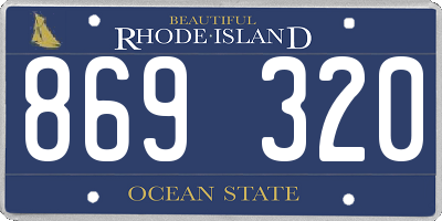 RI license plate 869320