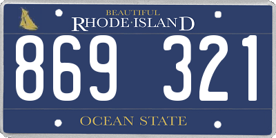 RI license plate 869321