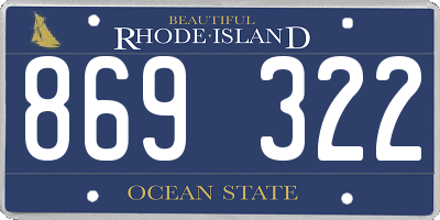 RI license plate 869322