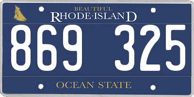 RI license plate 869325