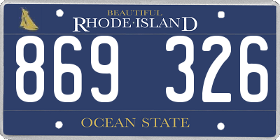 RI license plate 869326