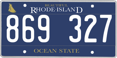 RI license plate 869327