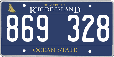 RI license plate 869328
