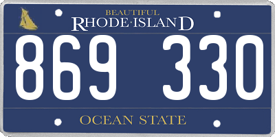 RI license plate 869330