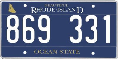 RI license plate 869331