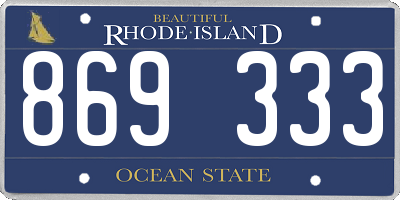 RI license plate 869333