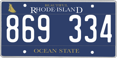 RI license plate 869334