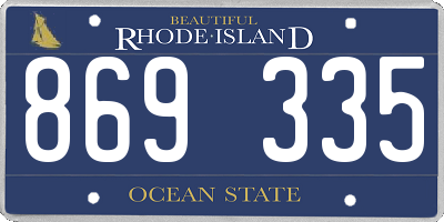 RI license plate 869335