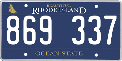 RI license plate 869337