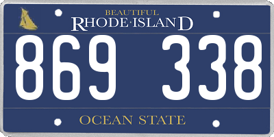 RI license plate 869338