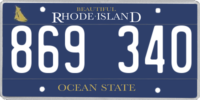 RI license plate 869340