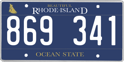 RI license plate 869341
