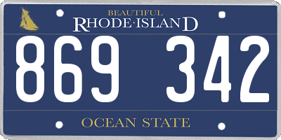 RI license plate 869342