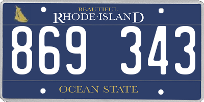 RI license plate 869343